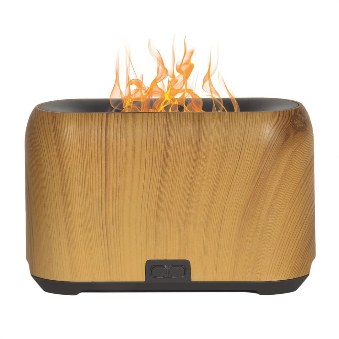 LED Ultrasonic Diffuser - Flame Effect Wooden